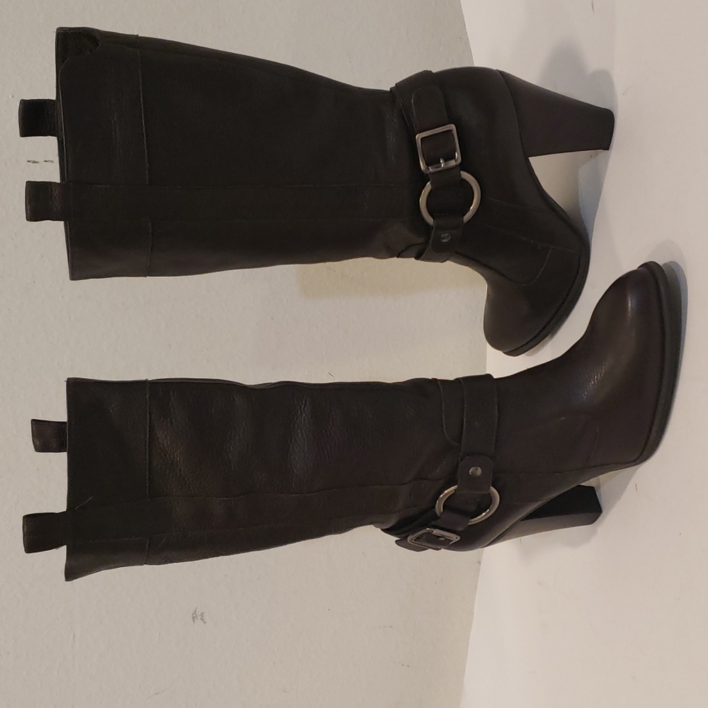 Gianni Bini Knee High Boots Leather Pull On Size 9M